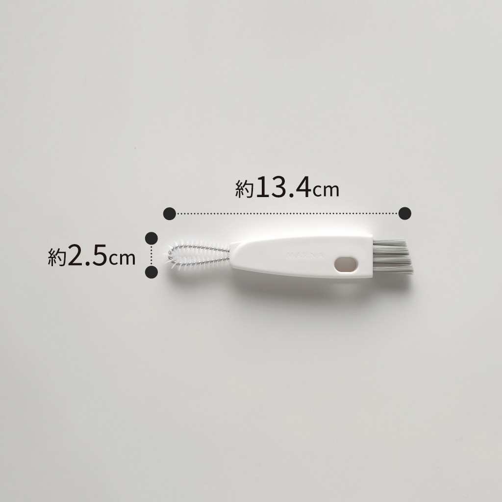 メーカー寸法写真。全長約13.4cmと幅約2.5cmを示しています。