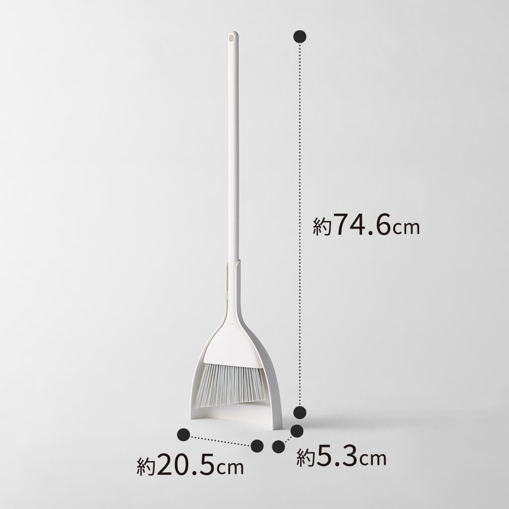 セット時の公式寸法図。約幅20.5×高さ74.6×奥行5.3cmです。
