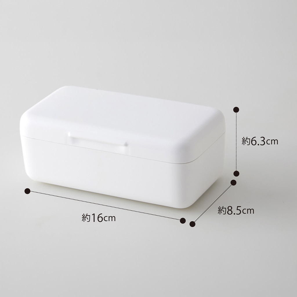 約16cm・6.3cm・8.5cmを示すメーカー寸法画像。商品詳細の約160×63×85mmと対応します。